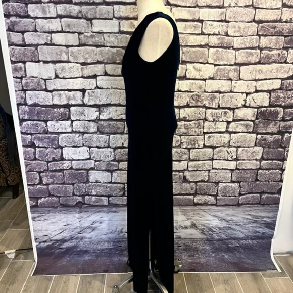 Reggio Vintage Blue V-Neck Sleeveless Dress Size 4 - Picture 5 of 13